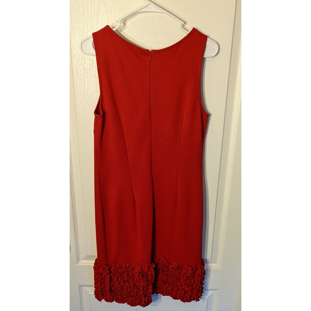 Red Taylor Ruffled Hem Dress - Picture 9 of 9